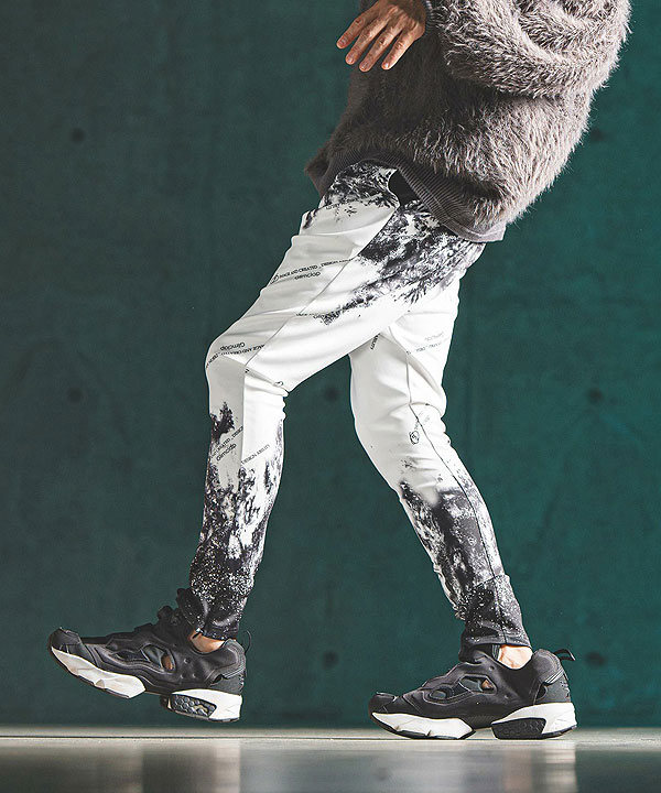 2024 秋冬 3rd 先行予約 12月上旬〜中旬入荷予定 GLIMCLAP グリムクラップ Tight fit track pants -graphic original pattern- atfpts