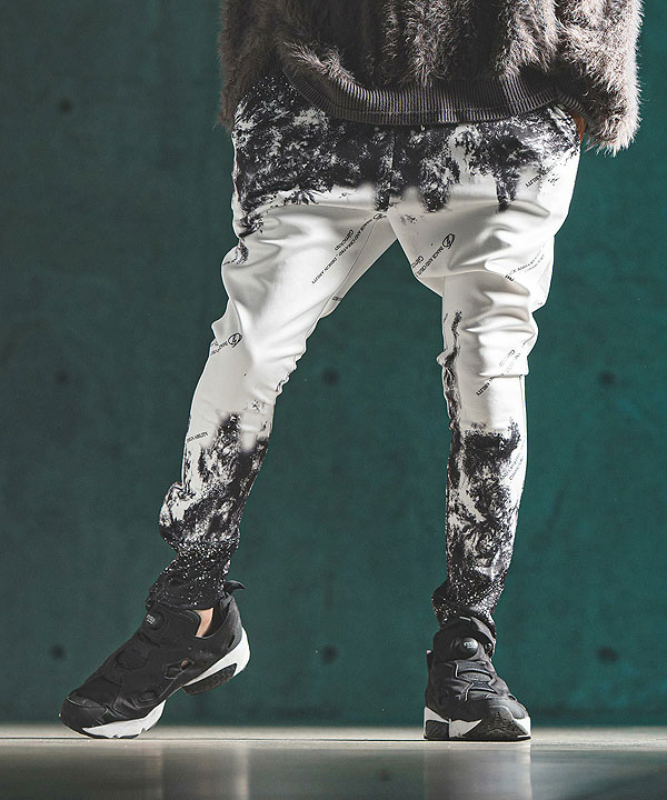 2024 秋冬 3rd 先行予約 12月上旬〜中旬入荷予定 GLIMCLAP グリムクラップ Tight fit track pants -graphic original pattern- atfpts