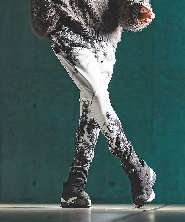 2024 秋冬 3rd 先行予約 12月上旬〜中旬入荷予定 GLIMCLAP グリムクラップ Tight fit track pants -graphic original pattern- atfpts
