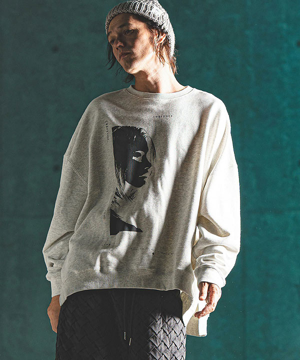2024 秋冬 3rd 先行予約 11月上旬〜中旬入荷予定 GLIMCLAP グリムクラップ Printed oversized sweatshirt -Girl & Ambience-