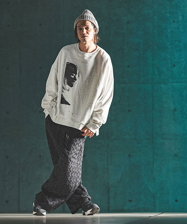 2024 秋冬 3rd 先行予約 11月上旬〜中旬入荷予定 GLIMCLAP グリムクラップ Printed oversized sweatshirt -Girl & Ambience-