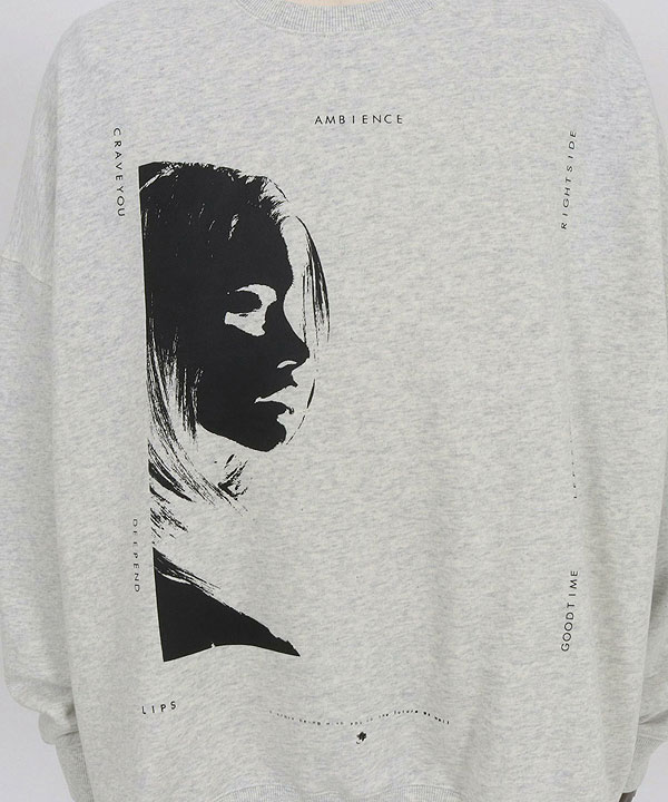 2024 秋冬 3rd 先行予約 11月上旬〜中旬入荷予定 GLIMCLAP グリムクラップ Printed oversized sweatshirt -Girl & Ambience-