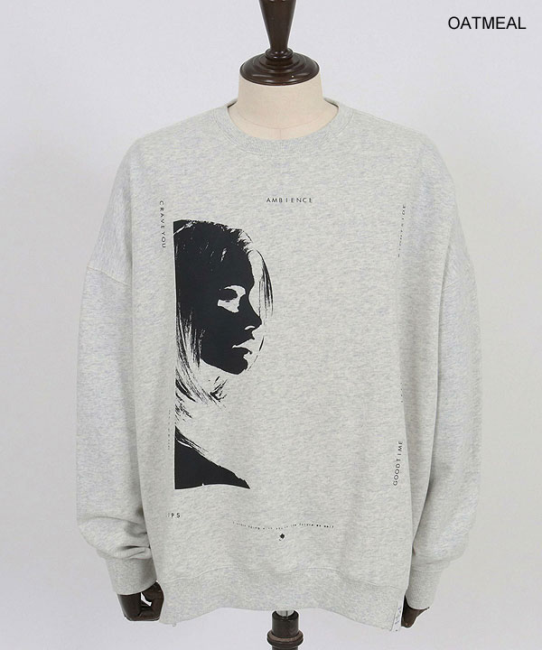 2024 秋冬 3rd 先行予約 11月上旬〜中旬入荷予定 GLIMCLAP グリムクラップ Printed oversized sweatshirt -Girl & Ambience-