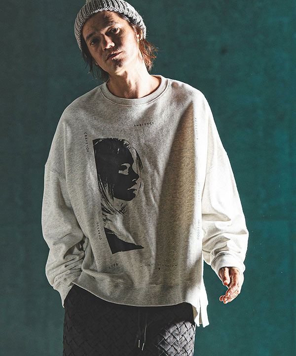 2024 秋冬 3rd 先行予約 11月上旬〜中旬入荷予定 GLIMCLAP グリムクラップ Printed oversized sweatshirt -Girl & Ambience-