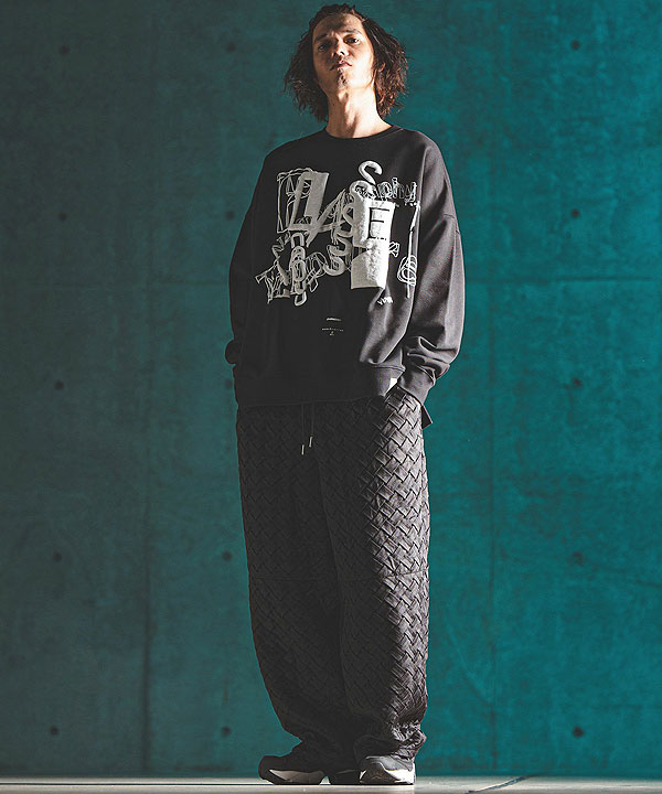 2024 秋冬 3rd 先行予約 11月上旬〜中旬入荷予定 GLIMCLAP グリムクラップ Printed oversized sweatshirt -Handwriting Art-