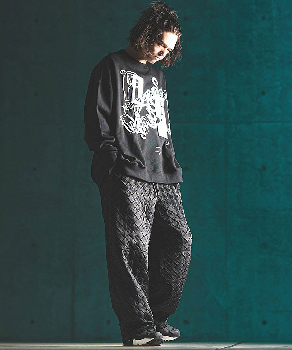 2024 秋冬 3rd 先行予約 11月上旬〜中旬入荷予定 GLIMCLAP グリムクラップ Printed oversized sweatshirt -Handwriting Art-