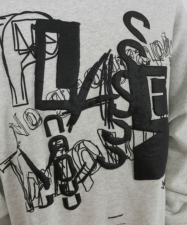 2024 秋冬 3rd 先行予約 11月上旬〜中旬入荷予定 GLIMCLAP グリムクラップ Printed oversized sweatshirt -Handwriting Art-