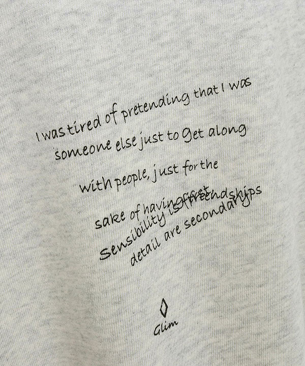 2024 秋冬 3rd 先行予約 11月上旬〜中旬入荷予定 GLIMCLAP グリムクラップ Printed oversized sweatshirt -Handwriting Art-