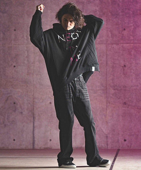 2024 秋冬 3rd 先行予約 11月上旬〜中旬入荷予定 GLIMCLAP グリムクラップ Printed oversized sweathoodie -NEED IN ME logo-