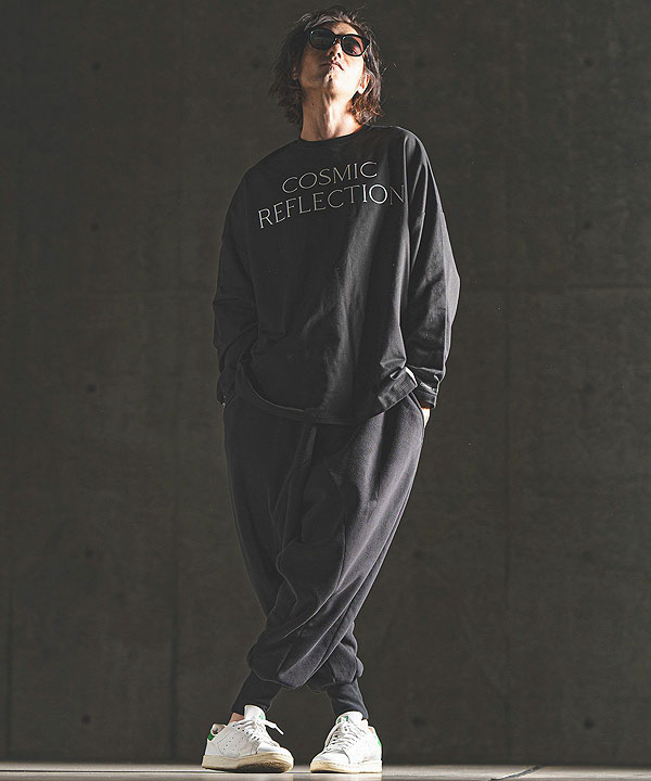 2024 秋冬 3rd 先行予約 11月上旬〜中旬入荷予定 GLIMCLAP グリムクラップ Printed oversized cut sew -Mini-pile fabric lining- atftps