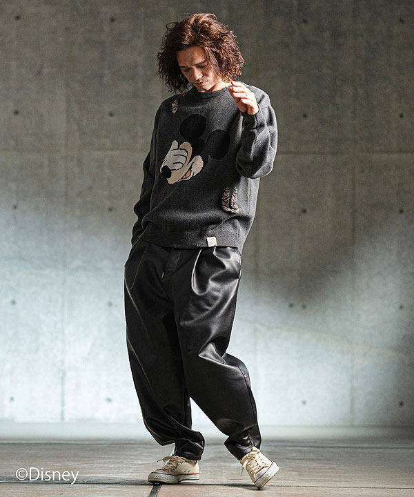 【お取り寄せ 50%OFF SALE セール】 GLIMCLAP グリムクラップ Jacquard cotton fabric sweater -Mickey Mouse-