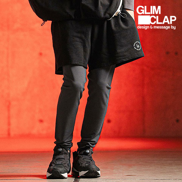 2025 春夏 1st 先行予約 2月上旬〜中旬入荷予定 GLIMCLAP グリムクラップ Minimal printed design sweatshorts atfpts
