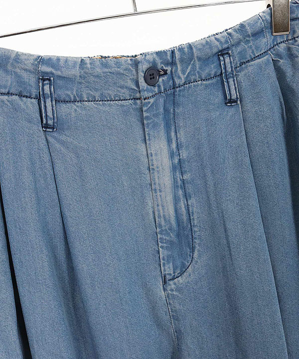 2025 春夏 2nd 先行予約 5月中旬〜下旬入荷予定 GLIMCLAP Color scheme design & balloon silhouette pants -light ounce denim- atfpts