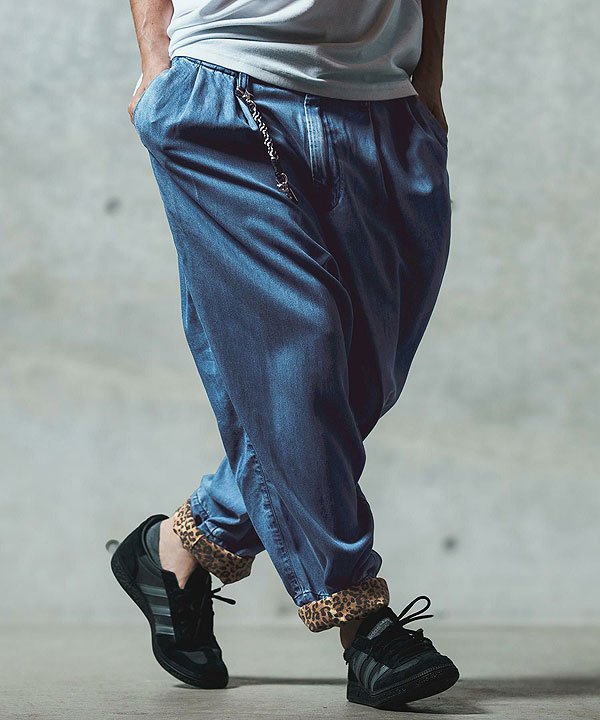 2025 春夏 2nd 先行予約 5月中旬〜下旬入荷予定 GLIMCLAP Color scheme design & balloon silhouette pants -light ounce denim- atfpts