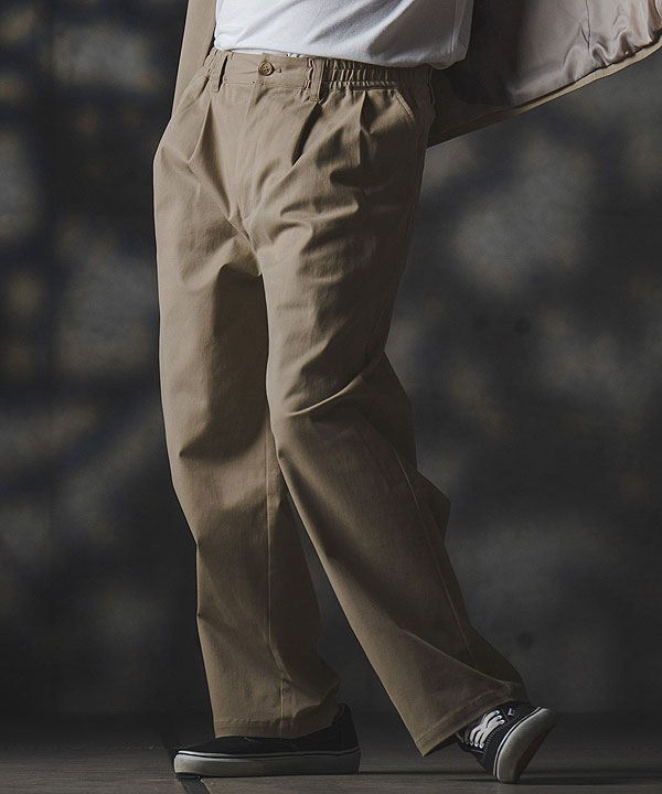 2025 秋冬 1st 先行予約 8月中旬〜下旬入荷予定 GLIMCLAP グリムクラップ Wide-leg trousers -stretch chino cloth- メンズ atfpts