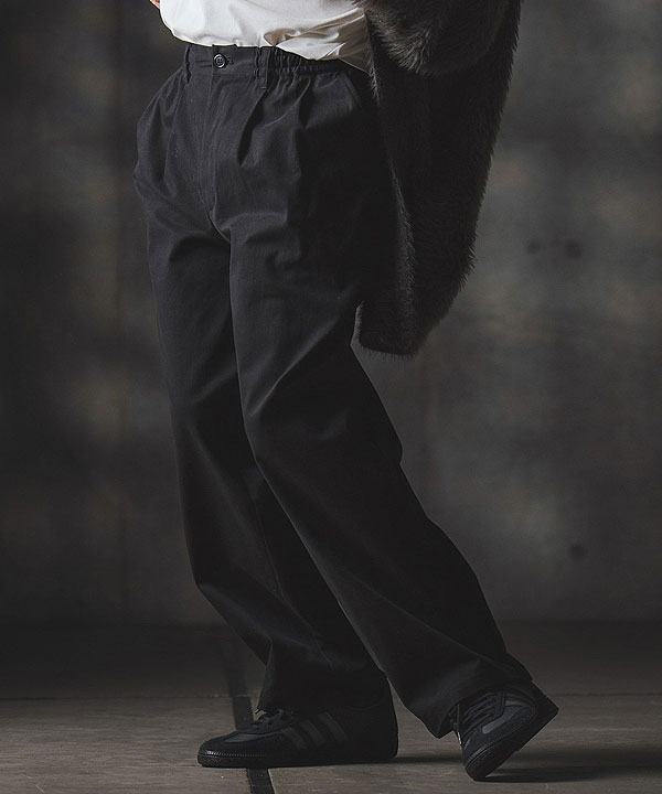 2025 秋冬 1st 先行予約 8月中旬〜下旬入荷予定 GLIMCLAP グリムクラップ Wide-leg trousers -stretch chino cloth- メンズ atfpts