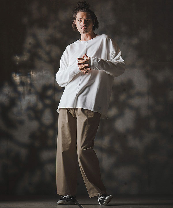 2025 秋冬 1st 先行予約 8月中旬〜下旬入荷予定 GLIMCLAP グリムクラップ Wide-leg trousers -stretch chino cloth- メンズ atfpts