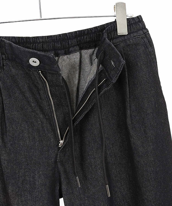 2025 秋冬 1st 先行予約 8月中旬〜下旬入荷予定 GLIMCLAP グリムクラップ Denim wide-leg trousers -Distressed for a vintage look-