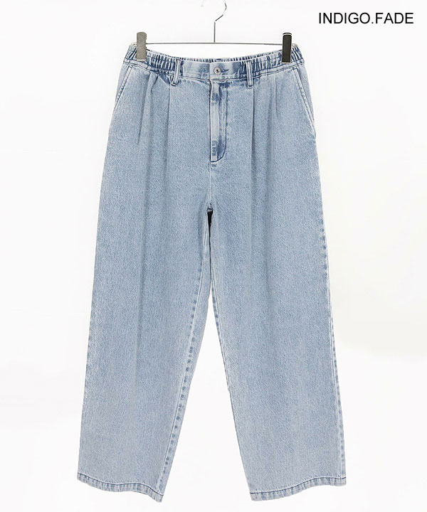 2025 秋冬 1st 先行予約 8月中旬〜下旬入荷予定 GLIMCLAP グリムクラップ Denim wide-leg trousers -Distressed for a vintage look-