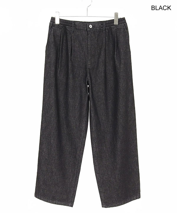 2025 秋冬 1st 先行予約 8月中旬〜下旬入荷予定 GLIMCLAP グリムクラップ Denim wide-leg trousers -Distressed for a vintage look-