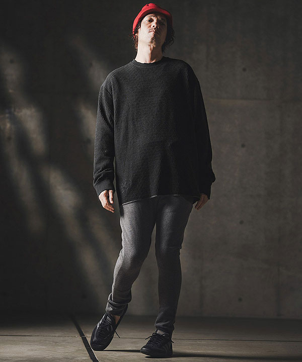 2025 秋冬 1st 先行予約 8月中旬〜下旬入荷予定 GLIMCLAP グリムクラップ Jacquard texture cut sew -Distressed for a vintage look-