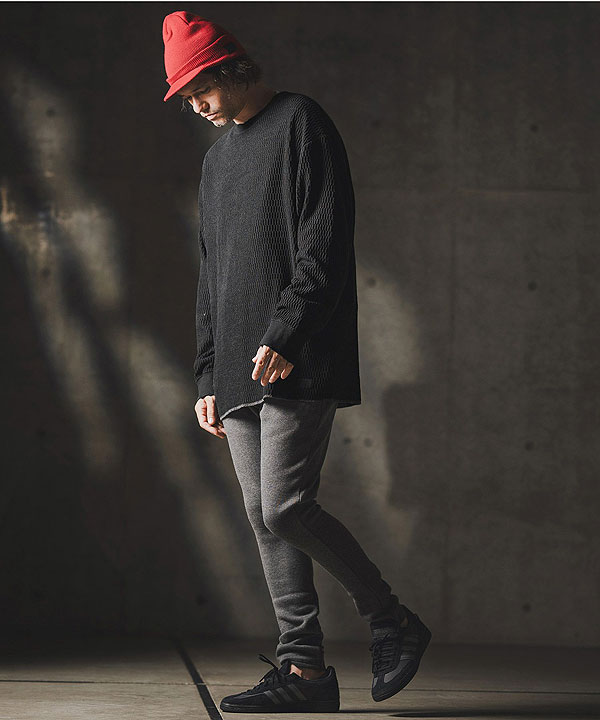 2025 秋冬 1st 先行予約 8月中旬〜下旬入荷予定 GLIMCLAP グリムクラップ Jacquard texture cut sew -Distressed for a vintage look-