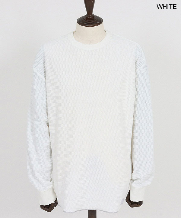 2025 秋冬 1st 先行予約 8月中旬〜下旬入荷予定 GLIMCLAP グリムクラップ Jacquard texture cut sew -Distressed for a vintage look-