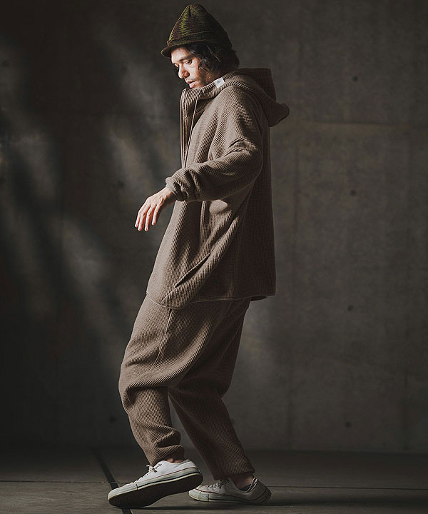 2025 秋冬 1st 先行予約 8月下旬〜9月上旬入荷予定 GLIMCLAP グリムクラップ Zip-up hoodie -Soft brushed waffle fabric- atftps