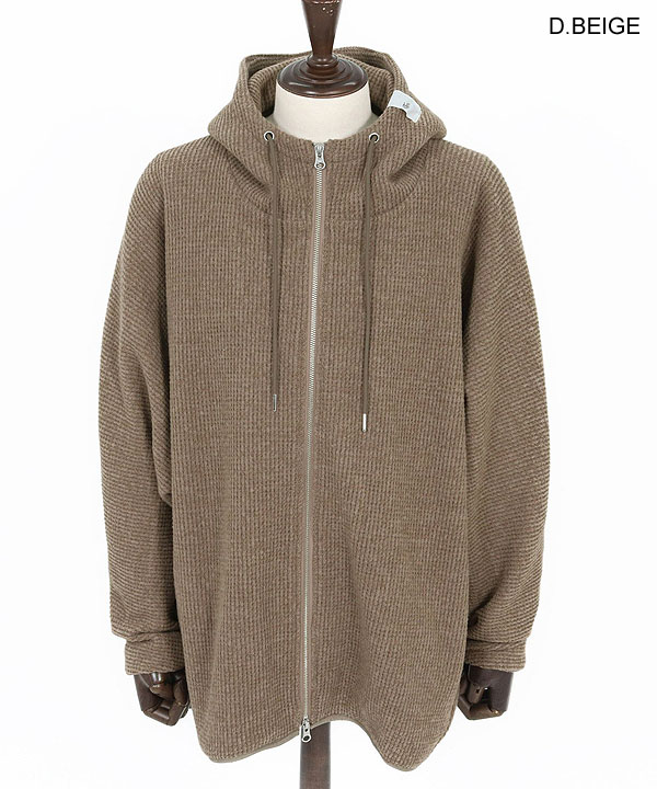 2025 秋冬 1st 先行予約 8月下旬〜9月上旬入荷予定 GLIMCLAP グリムクラップ Zip-up hoodie -Soft brushed waffle fabric- atftps