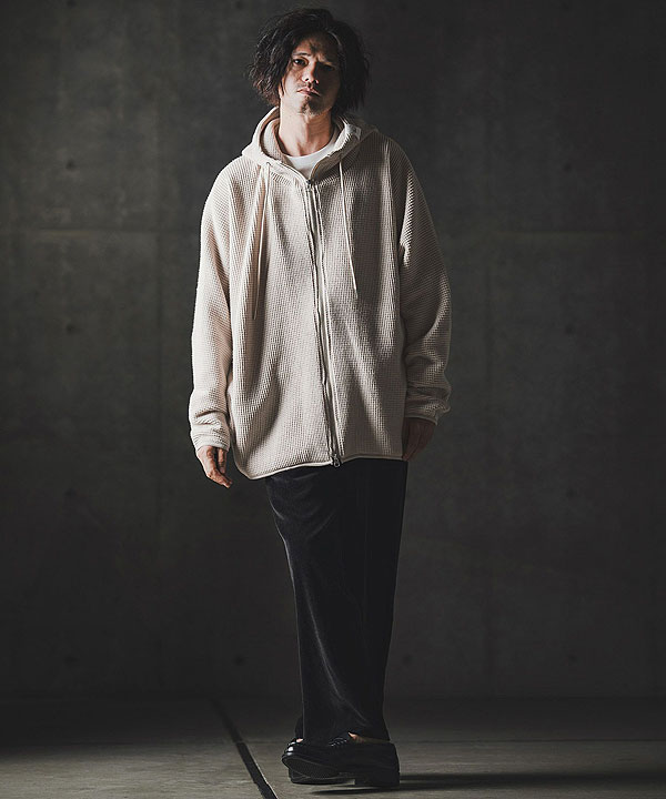 2025 秋冬 1st 先行予約 8月下旬〜9月上旬入荷予定 GLIMCLAP グリムクラップ Zip-up hoodie -Soft brushed waffle fabric- atftps