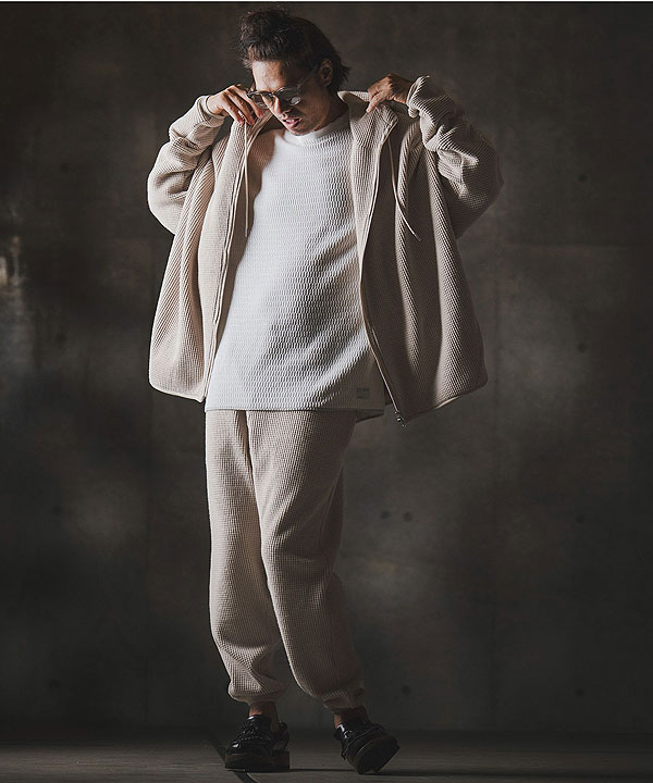 2025 秋冬 1st 先行予約 8月下旬〜9月上旬入荷予定 GLIMCLAP グリムクラップ Zip-up hoodie -Soft brushed waffle fabric- atftps