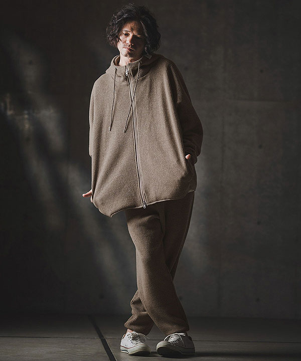 2025 秋冬 1st 先行予約 8月下旬〜9月上旬入荷予定 GLIMCLAP グリムクラップ Zip-up hoodie -Soft brushed waffle fabric- atftps