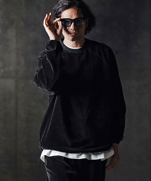 2025 秋冬 1st 先行予約 8月下旬〜9月上旬入荷予定 GLIMCLAP グリムクラップ Velour fabric pullover -Adjustable hem design- atftps