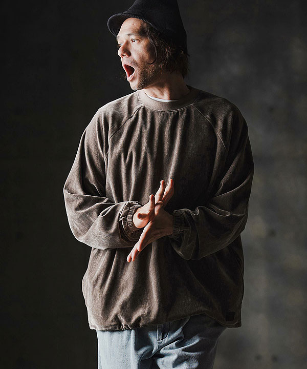 2025 秋冬 1st 先行予約 8月下旬〜9月上旬入荷予定 GLIMCLAP グリムクラップ Velour fabric pullover -Adjustable hem design- atftps