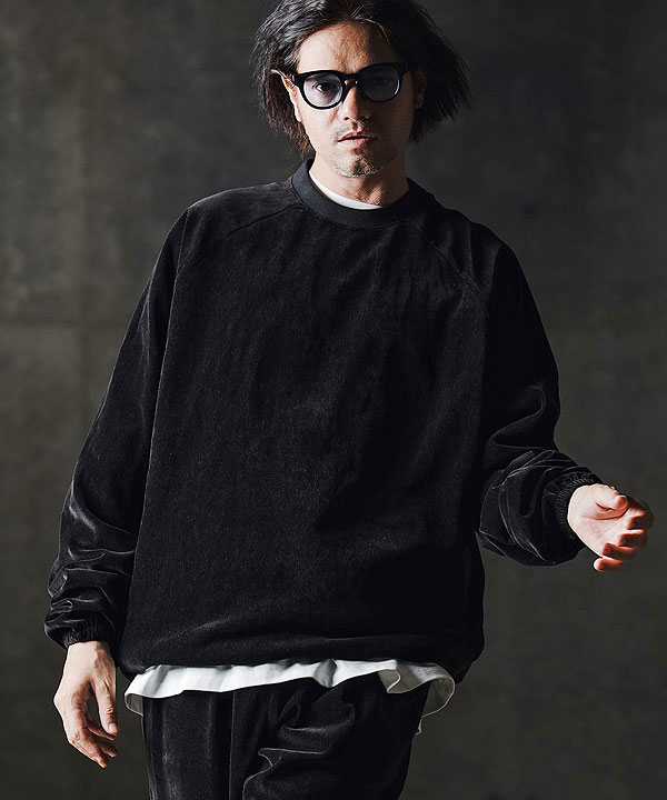 2025 秋冬 1st 先行予約 8月下旬〜9月上旬入荷予定 GLIMCLAP グリムクラップ Velour fabric pullover -Adjustable hem design- atftps