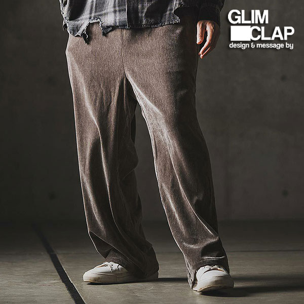 2025 秋冬 1st 先行予約 8月下旬〜9月上旬入荷予定 GLIMCLAP グリムクラップ Velour fabric wide-leg trousers メンズ パンツ atfpts