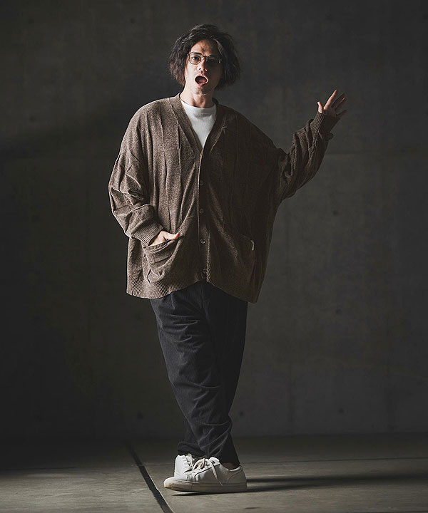 2025 秋冬 1st 先行予約 9月上旬〜中旬入荷予定 GLIMCLAP グリムクラップ Cardigan sweater -Chenille yarn & Grid pattern- atftps