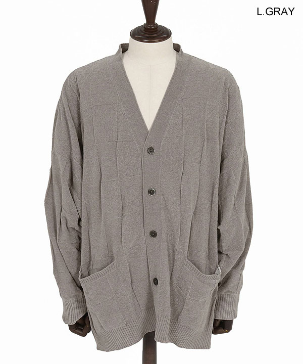 2025 秋冬 1st 先行予約 9月上旬〜中旬入荷予定 GLIMCLAP グリムクラップ Cardigan sweater -Chenille yarn & Grid pattern- atftps