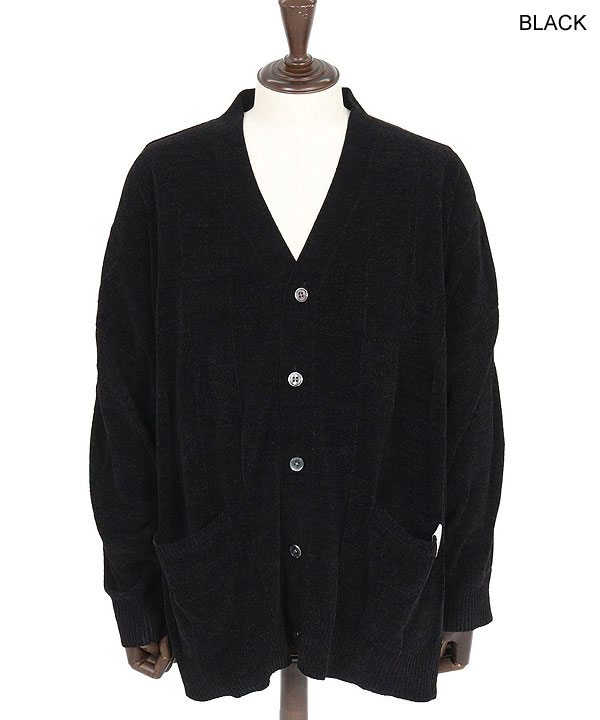 2025 秋冬 1st 先行予約 9月上旬〜中旬入荷予定 GLIMCLAP グリムクラップ Cardigan sweater -Chenille yarn & Grid pattern- atftps