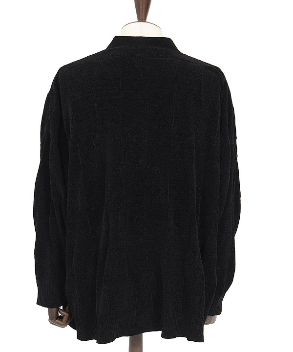 2025 秋冬 1st 先行予約 9月上旬〜中旬入荷予定 GLIMCLAP グリムクラップ Cardigan sweater -Chenille yarn & Grid pattern- atftps