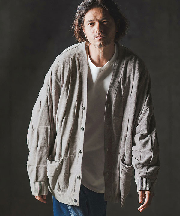 2025 秋冬 1st 先行予約 9月上旬〜中旬入荷予定 GLIMCLAP グリムクラップ Cardigan sweater -Chenille yarn & Grid pattern- atftps