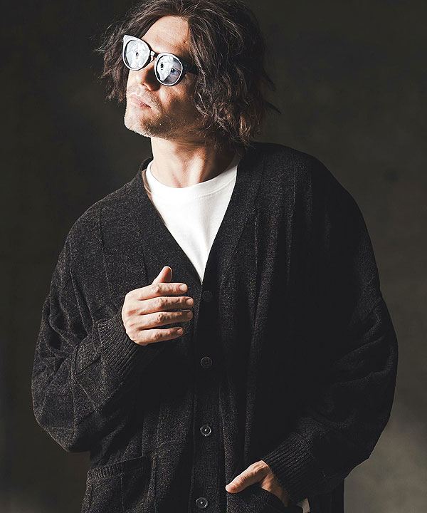 2025 秋冬 1st 先行予約 9月上旬〜中旬入荷予定 GLIMCLAP グリムクラップ Cardigan sweater -Chenille yarn & Grid pattern- atftps