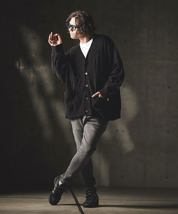 2025 秋冬 1st 先行予約 9月上旬〜中旬入荷予定 GLIMCLAP グリムクラップ Cardigan sweater -Chenille yarn & Grid pattern- atftps