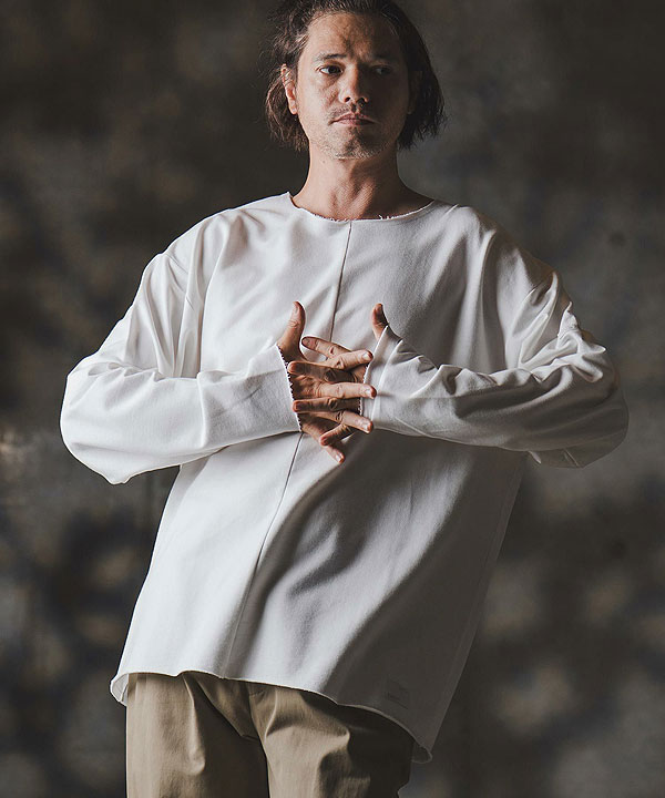 2025 秋冬 1st 先行予約 8月中旬〜下旬入荷予定 GLIMCLAP グリムクラップ Boxy silhouette long sleeve T-shirt -Mini pile sweat fabric-