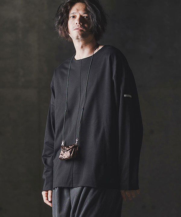 2025 秋冬 1st 先行予約 8月中旬〜下旬入荷予定 GLIMCLAP グリムクラップ Boxy silhouette long sleeve T-shirt -Mini pile sweat fabric-