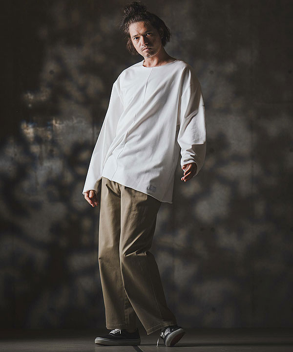 2025 秋冬 1st 先行予約 8月中旬〜下旬入荷予定 GLIMCLAP グリムクラップ Boxy silhouette long sleeve T-shirt -Mini pile sweat fabric-