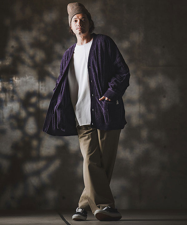 2025 秋冬 1st 先行予約 8月中旬〜下旬入荷予定 GLIMCLAP グリムクラップ Boxy silhouette long sleeve T-shirt -Mini pile sweat fabric-