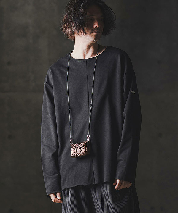 2025 秋冬 1st 先行予約 8月中旬〜下旬入荷予定 GLIMCLAP グリムクラップ Boxy silhouette long sleeve T-shirt -Mini pile sweat fabric-
