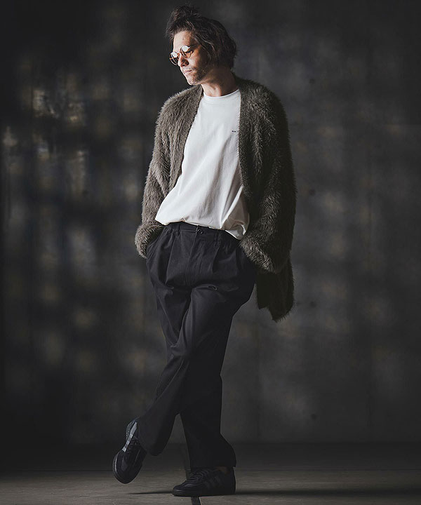 2025 秋冬 1st 先行予約 9月上旬〜中旬入荷予定 GLIMCLAP グリムクラップ Minimai detail cardigan -Feather yarn sweater- atftps