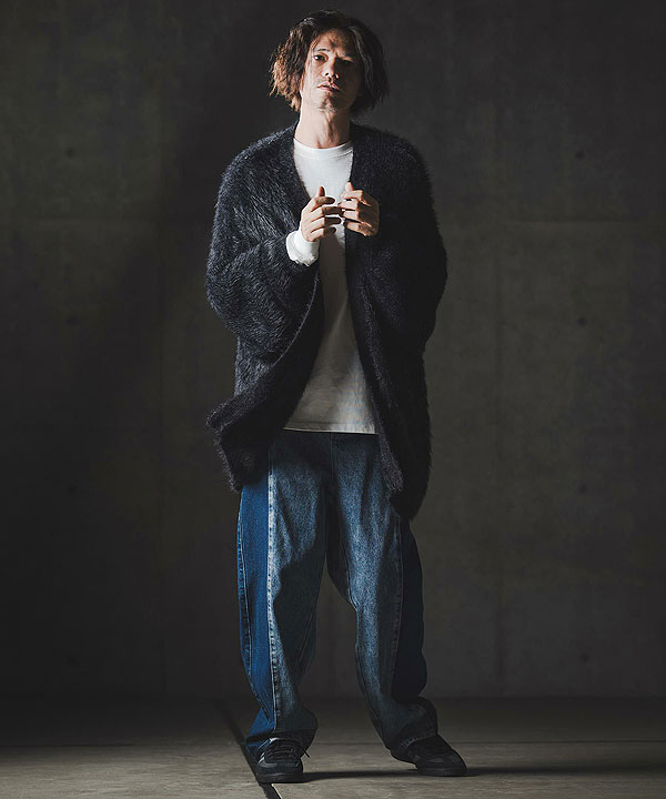 2025 秋冬 1st 先行予約 9月上旬〜中旬入荷予定 GLIMCLAP グリムクラップ Minimai detail cardigan -Feather yarn sweater- atftps